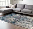 9' X 12' Grey And Blue Grey Skies Area Rug