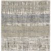 7' X 9' Grey And Ivory Abstract Lines Area Rug