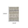 8' X 10' Grey And Ivory Abstract Lines Area Rug