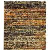 12' Gold And Slate Abstract Runner Rug