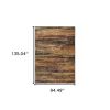 8' X 10' Gold And Slate Abstract Area Rug