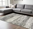 8' X 10' Ash And Slate Abstract Area Rug