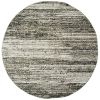 7' Round Ash And Slate Abstract Area Rug