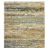 3' X 12' Gold And Green Abstract Runner Rug