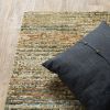 6' X 9' Gold And Green Abstract Area Rug