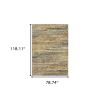 6' X 9' Gold And Green Abstract Area Rug