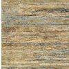 6' X 9' Gold And Green Abstract Area Rug