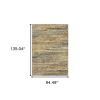 8' X 10' Gold And Green Abstract Area Rug