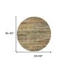 7' Blue And Ivory Round Rug