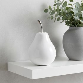 7" White Aluminum Decorative Pear Tabletop Sculpture