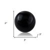 Set of Two 3" Black Aluminum Decorative Orb Tabletop Sculptures