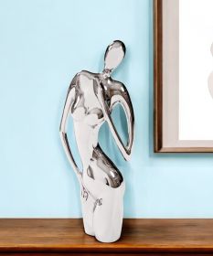 21" Nickel Glass Tabletop Sculpture