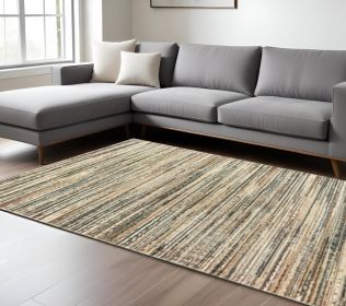 10' X 13' Ivory And Sage Abstract Area Rug