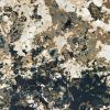 4' X 6' Ivory And Navy Blue Abstract Area Rug