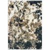 10' X 13' Ivory And Navy Blue Abstract Area Rug