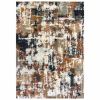 8' X 11' Ivory And Gray Abstract Area Rug