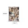 10' X 13' Ivory And Gray Abstract Area Rug