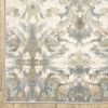 10' X 13' Ivory And Gray Ikat Area Rug