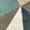 4' X 6' Blue Green And Beige Abstract Geometric Area Rug