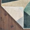5' X 7' Blue Green And Beige Abstract Geometric Area Rug