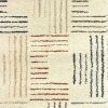 8' Ivory And Blue Runner Rug