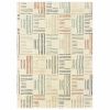 4' X 6' Ivory Blue And Red Geometric Area Rug