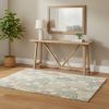 4' X 6' Ivory Blue And Red Geometric Area Rug