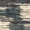 8' Blue And Ivory Runner Rug