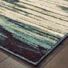 4' X 6' Ivory Blue And Gray Abstract Area Rug