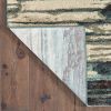 4' X 6' Ivory Blue And Gray Abstract Area Rug