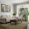 72" Green And White Canvas Folding Three Panel Screen Room Divider