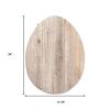 24" X 18" Gray Reclaimed Wood Egg Shaped Wall Decor