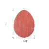 12" X 9" Red Reclaimed Wood Egg Shaped Wall Decor