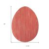24" X 18" Red Reclaimed Wood Egg Shaped Wall Decor