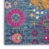 10' Blue And Orange Floral Distressed Runner Rug