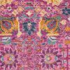2' X 3' Fuchsia And Orange Floral Distressed Area Rug