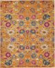4' X 6' Fuchsia And Orange Floral Distressed Area Rug