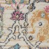10' Ivory And Blue Floral Runner Rug