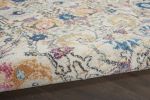 10' Ivory And Blue Floral Runner Rug