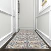 10' Ivory And Blue Floral Runner Rug