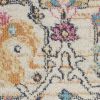 8' Ivory And Blue Floral Runner Rug