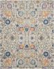 7' X 10' Ivory And Blue Floral Area Rug