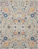 7' X 10' Ivory And Blue Floral Area Rug