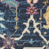 5' X 7' Navy Blue Yellow And Pink Floral Area Rug