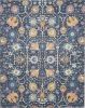 8' X 10' Navy Blue Yellow And Pink Floral Area Rug