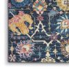 8' X 10' Navy Blue Yellow And Pink Floral Area Rug