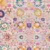 4' X 6' Silver Gray And Pink Floral Distressed Area Rug