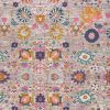 8' X 10' Silver Gray And Pink Floral Distressed Area Rug