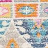 4' X 6' Gray Blue And Orange Ogee Distressed Area Rug