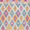 4' X 6' Gray Blue And Orange Ogee Distressed Area Rug